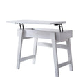 White Oak Rectangle Wood Console Table with Lift Top B50676