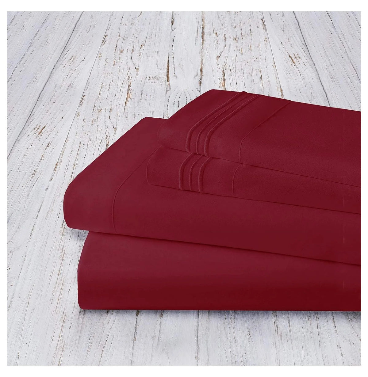 Burgundy Twin 4 Piece Sheet Set with Pillowcases I563