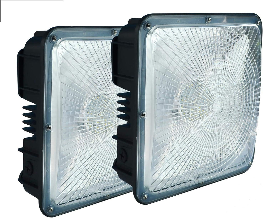 2 Pack 45W LED Canopy Lights, 9.5 x 9.5, 120V 277V G257