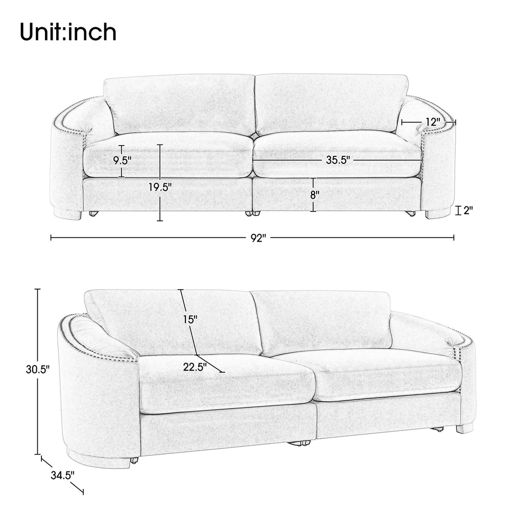 Gray 2 Seat Upholstery Loveseat Sofa Q5207