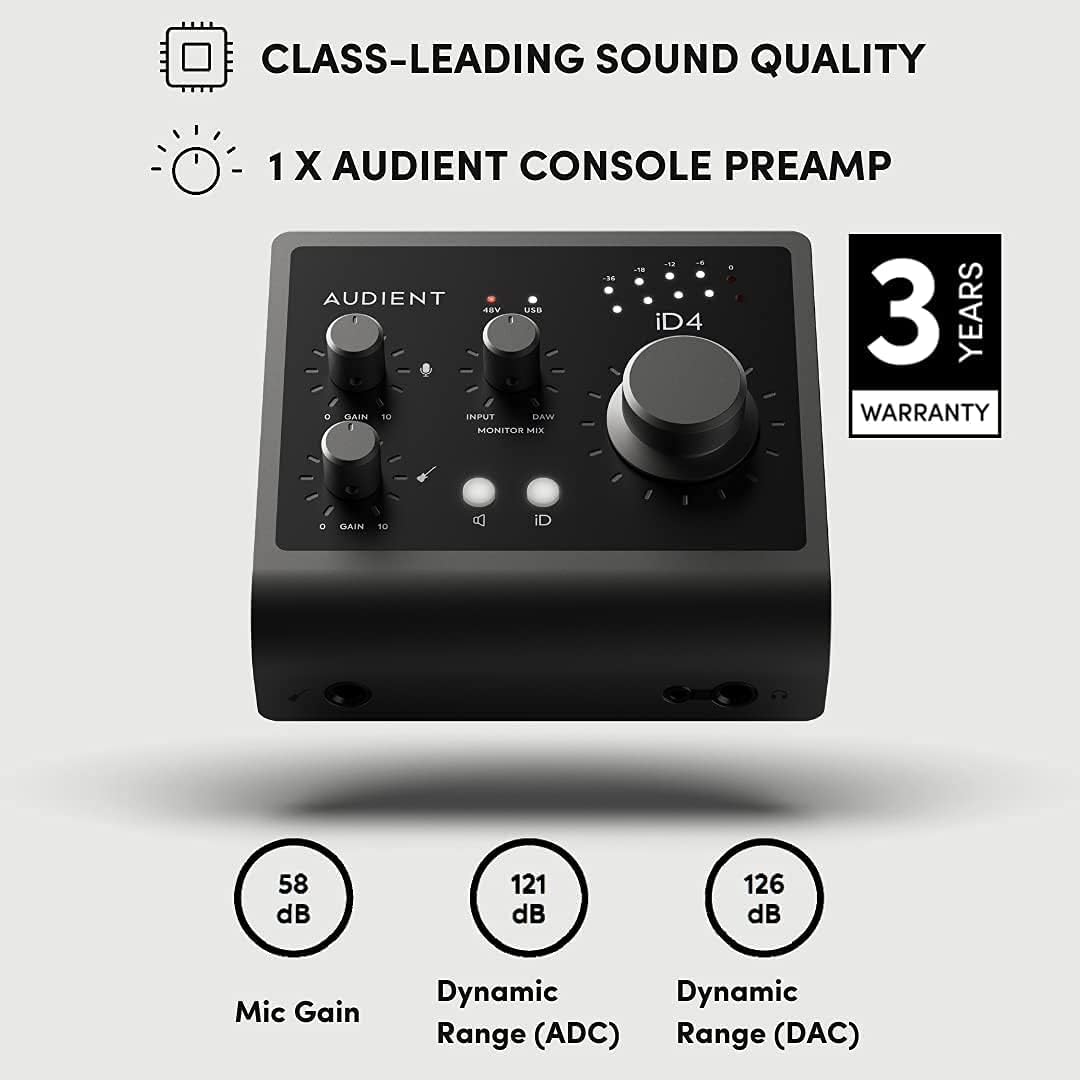 USB-C Audio Interface with Over-Ear Stereo Headphones and XLR Mic Cable S65040
