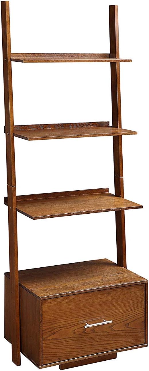 Black Ladder Bookcase with File Drawer G9230