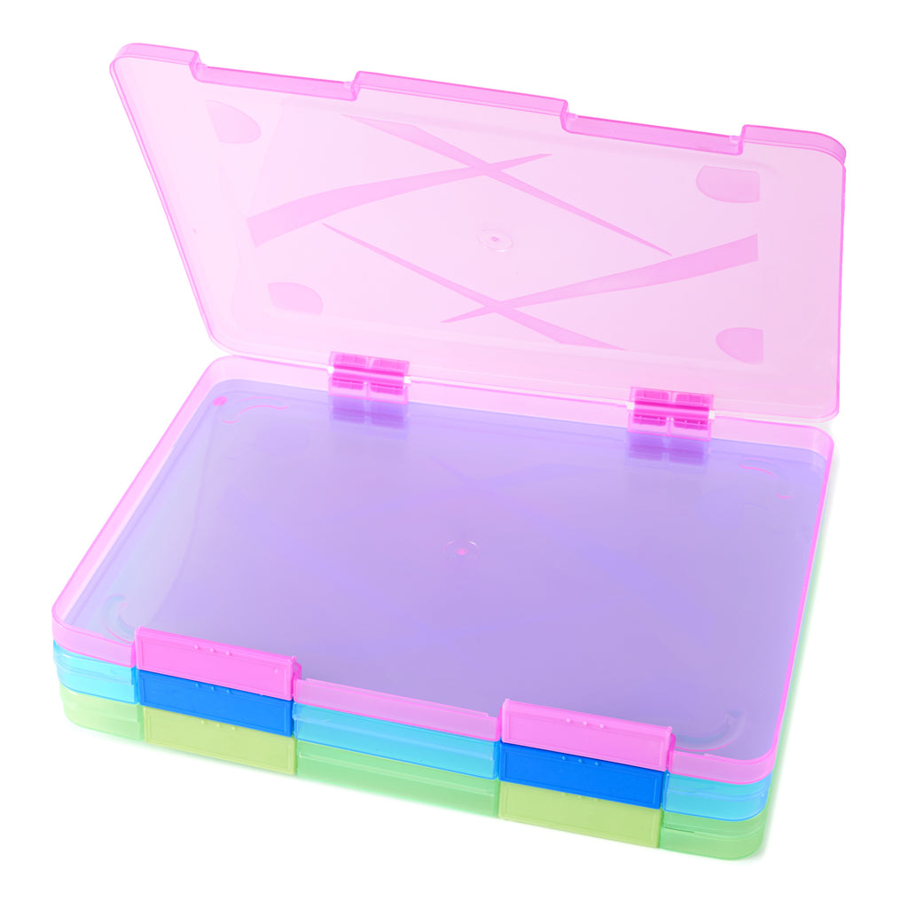 Plastic File Cases with Double Snap Closures - Set of 3 T324618