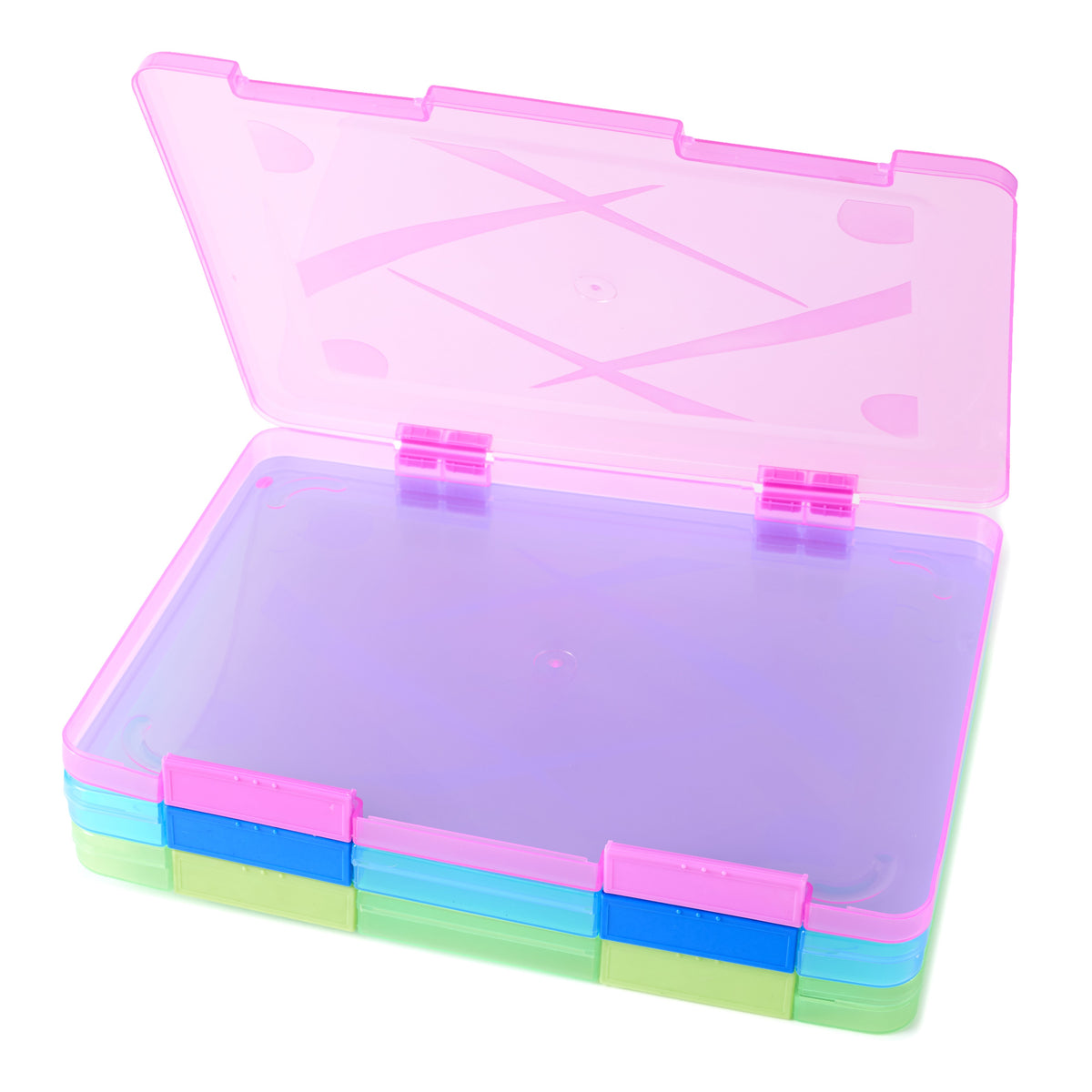 Plastic File Cases with Double Snap Closures - Set of 3 T324618