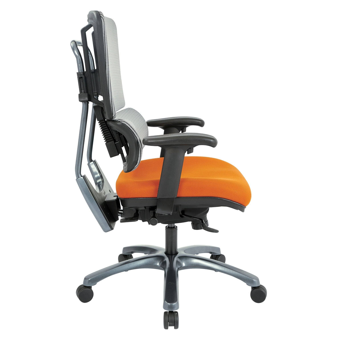Orange Grey Mesh Back Chair with Titanium Base S999