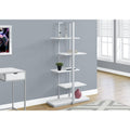 White Silver MDF Metal Bookshelf Y5961