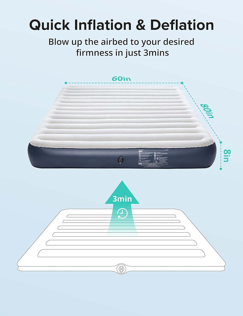 Queen Size Inflatable Air Mattress with Pump L5112