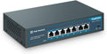 10 Port PoE Switch, 8 PoE+ Port 100Mbps, 2 Gigabit Uplink, 120W, Metal, Pack of 2 H39542