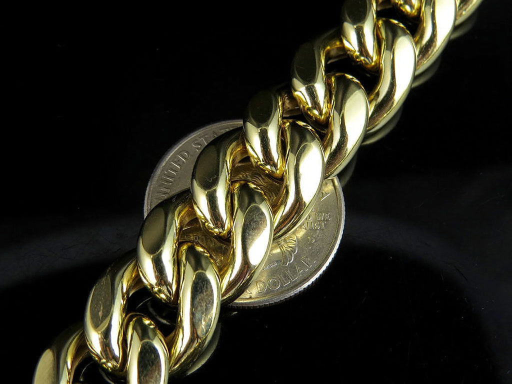 10K Yellow Gold Miami Cuban Link Chain with Box Clasp O803