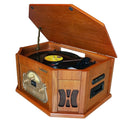 3-Speed Stereo Turntable with AM-FM/CD/Cassette, Walnut M9538