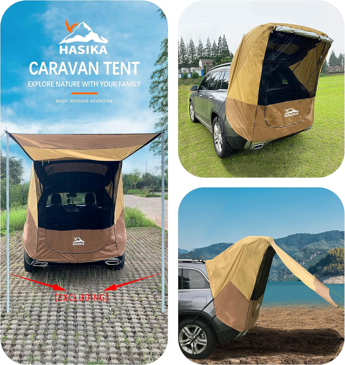 Yellow Waterproof Awning Tent for SUV T652175