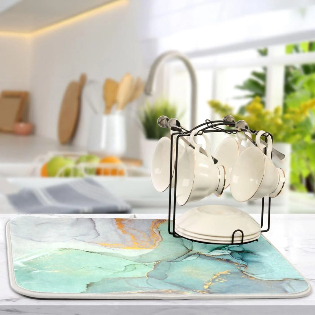 Abstract Marble Dish Drying Mat, 18x24Inch A751247