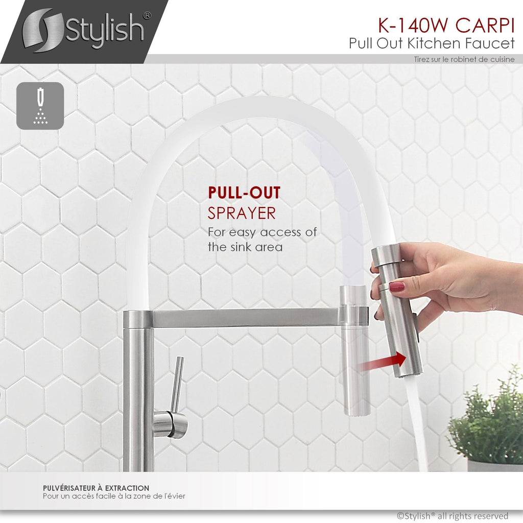 Stainless Steel Single Handle Pull Out Kitchen Sink Faucet F41077