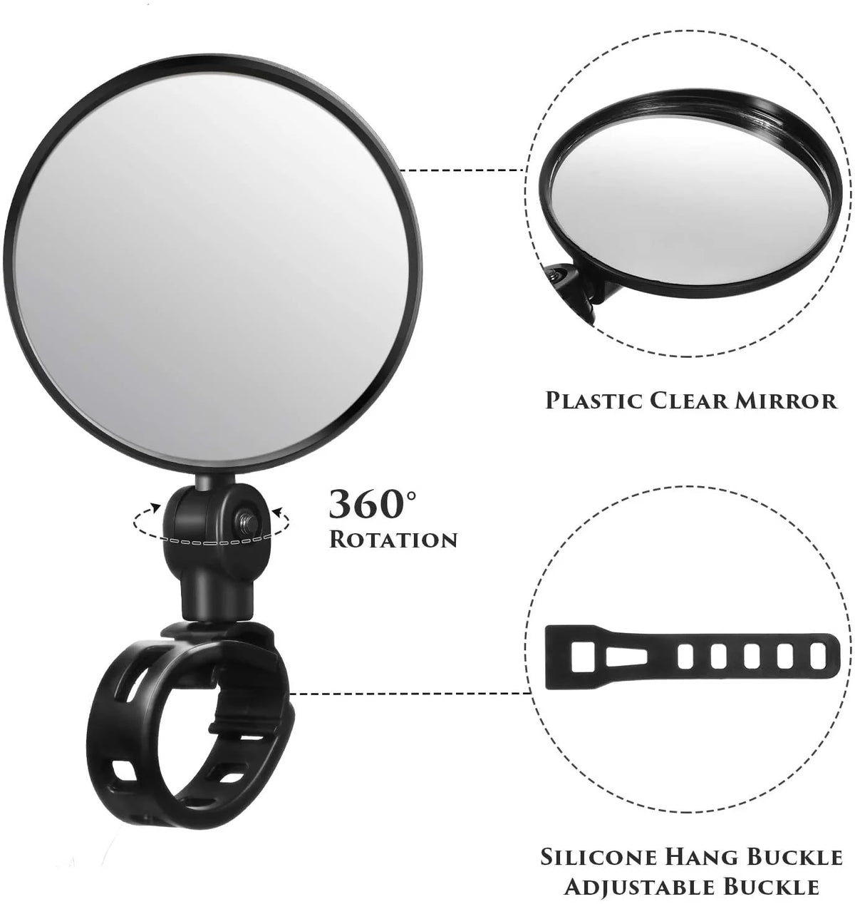 2 Pieces Bike Rearview Mirror for Mountain Road Bike U941