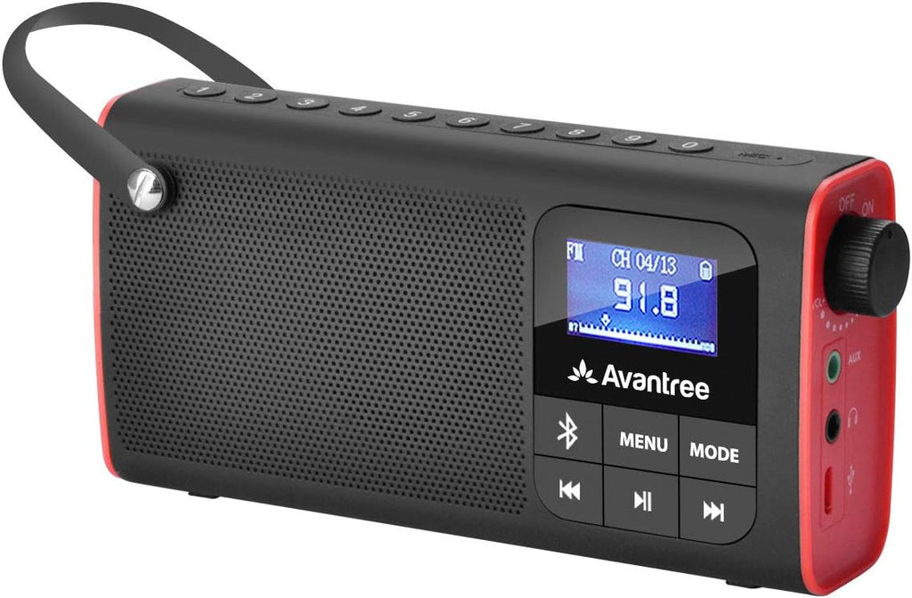 Portable FM Radio with Bluetooth Speaker and SD Card MP3 Player, Pack of 2 C8110