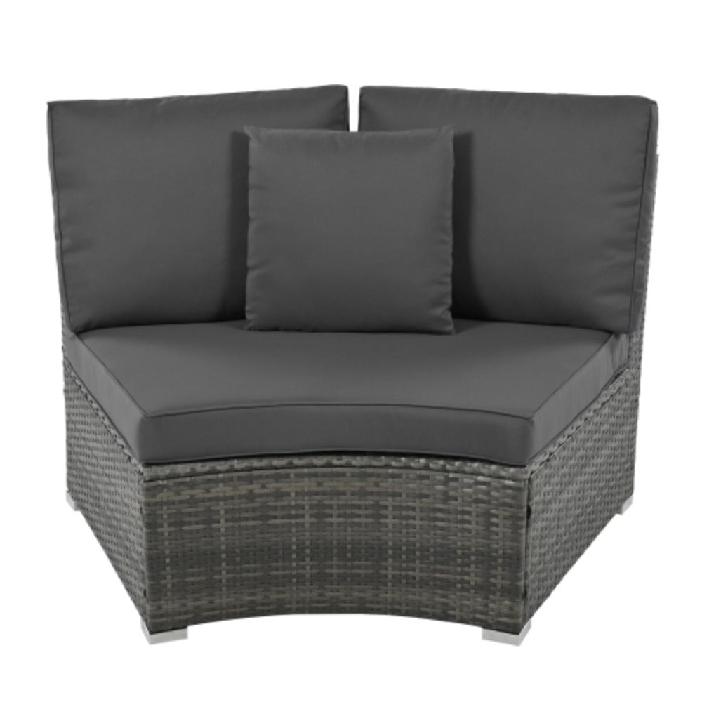 9-Piece Rattan Wicker Outdoor Sofa Set with Tempered Glass Coffee Table K795374