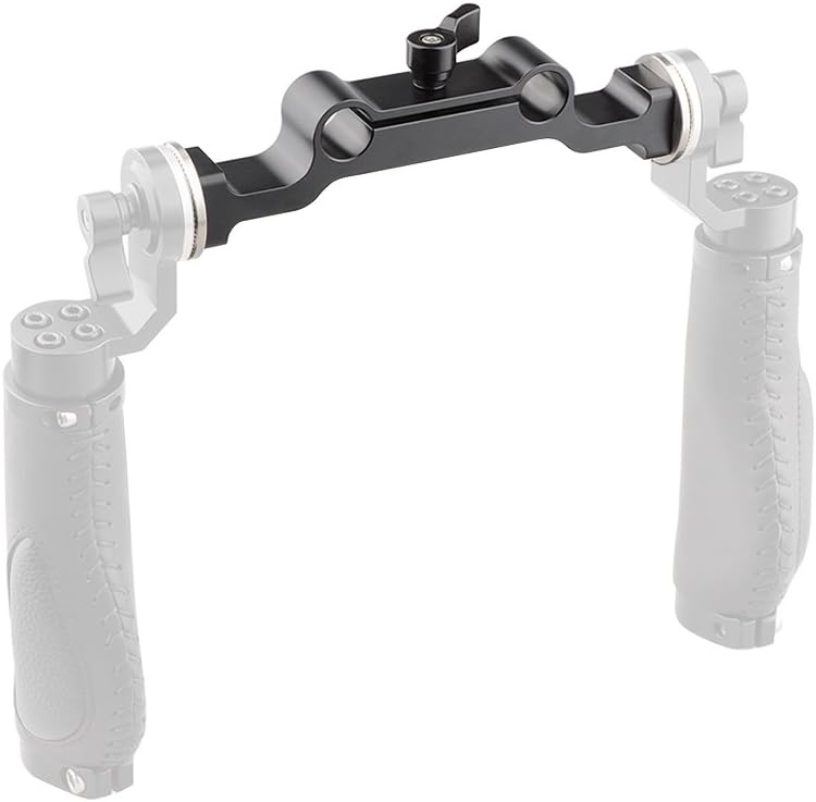 Leather Handle 15mm Rod Shoulder Mount Rig with Rosette Standard Accessory for DSLR (Black, M6 Thread, 31.8 mm) F814245