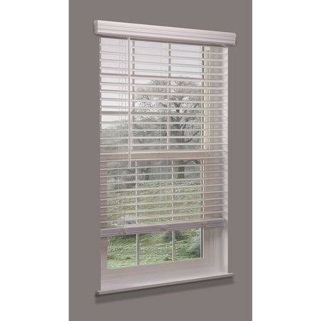 Cordless Faux Wood Blind, White, 21x22w x 52 J925900