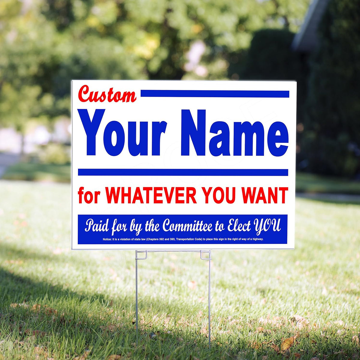 50 Pack Custom Yard Signs, Waterproof Plastic I871