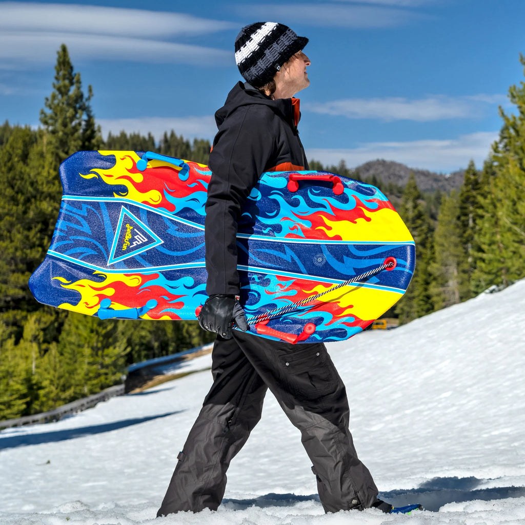 Blue Foam Snow Sled with Sound Effect 2-Pack with Tow Rope and Handles D5767