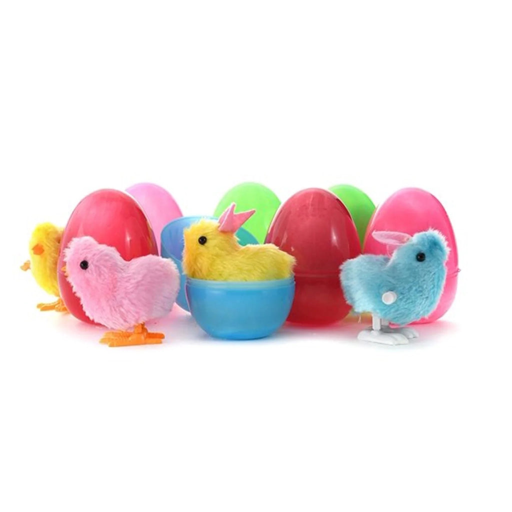 Easter Chain Rabbit Wind Up Toy 8PCS Plastic Egg Cartridge Toy N15756