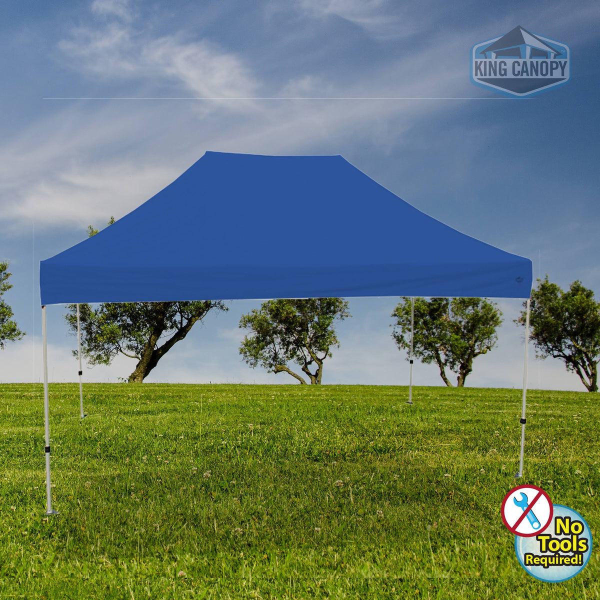 10 x 15 ft. White Instant Pop Up Tent with Blue Cover A1873
