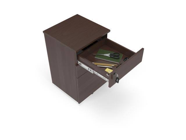 Walnut Mobile Wooden Pedestal Filing Cabinet N3664