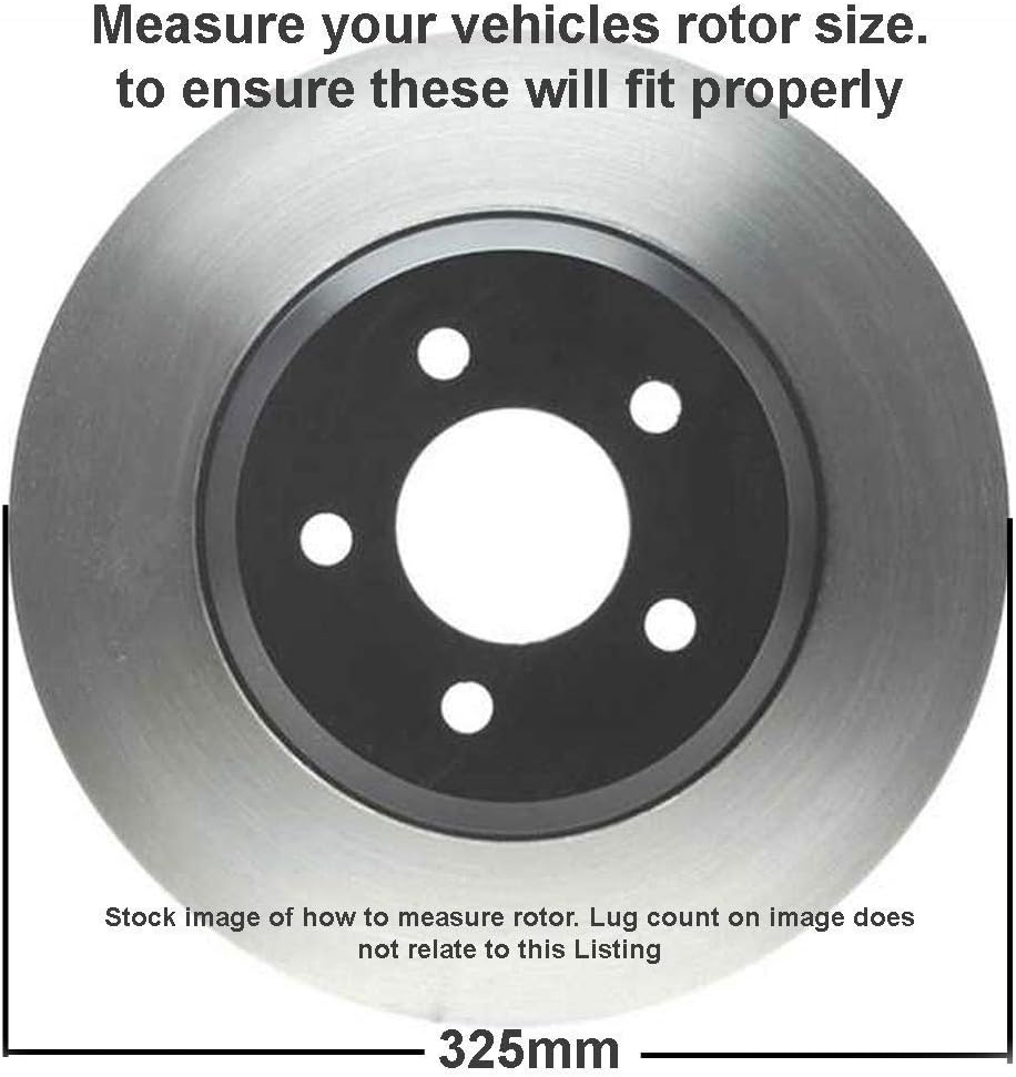 325mm Rear Drilled Slotted Rotors Brake Pads 6pc Set G555