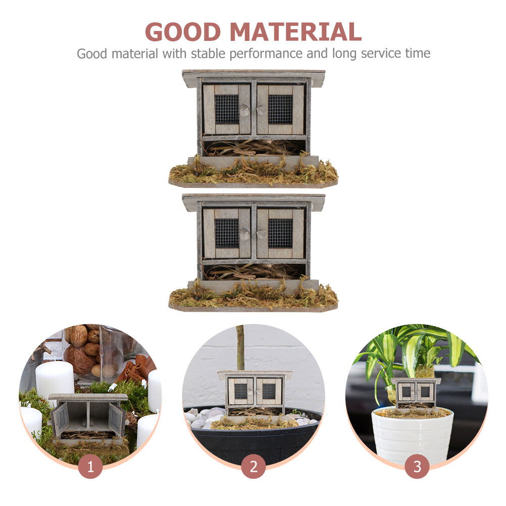 Wooden Dollhouse Miniature Chicken Coop Decor P37706