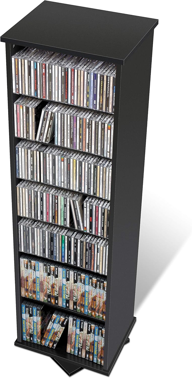 Black Two-Sided Spinning Tower Storage Cabinet J64978