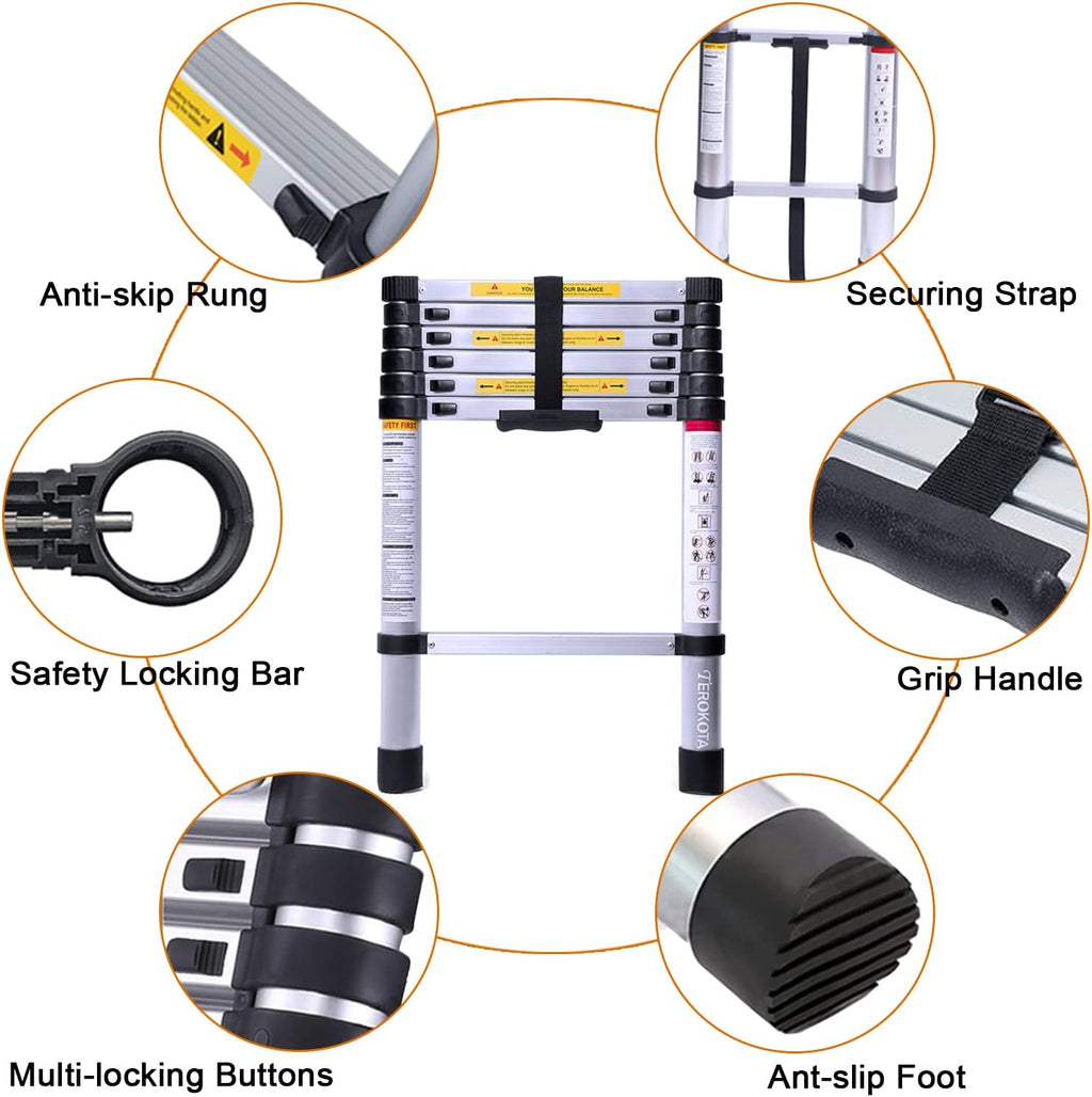 6.6FT Aluminum Telescoping Ladder W1555