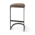 Dark Brown Leather Bar Stool with Metal Frame N5817