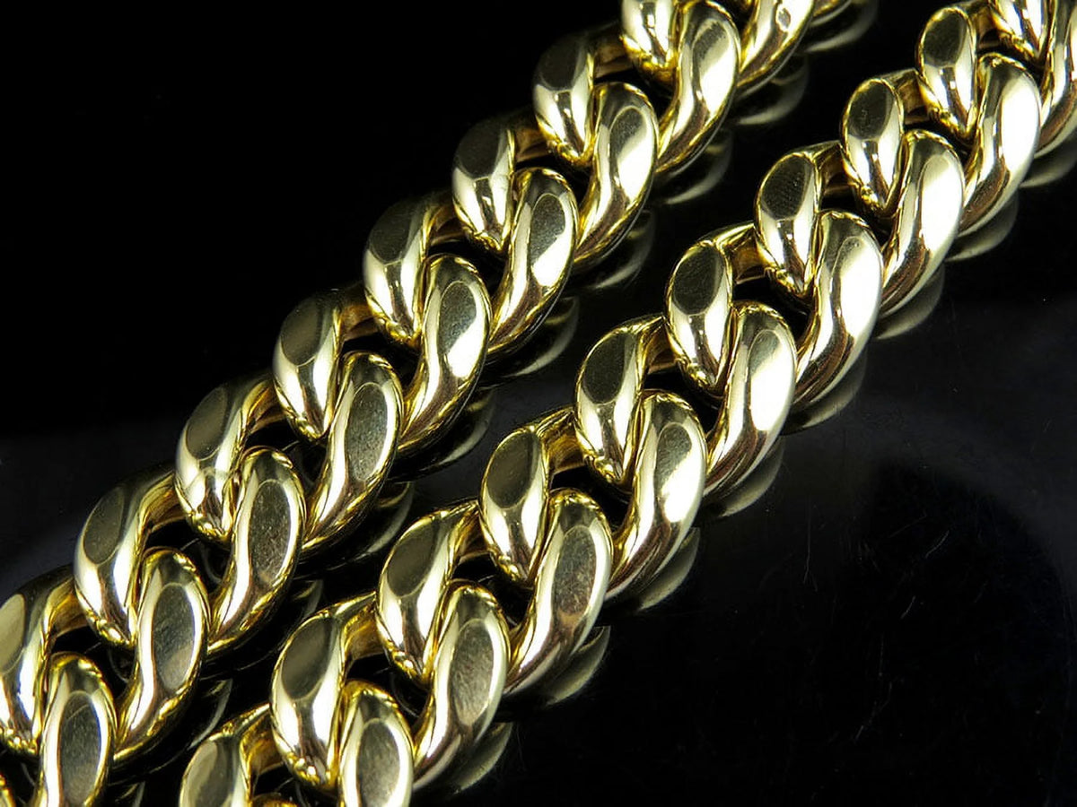 10K Yellow Gold Miami Cuban Link Chain with Box Clasp O803