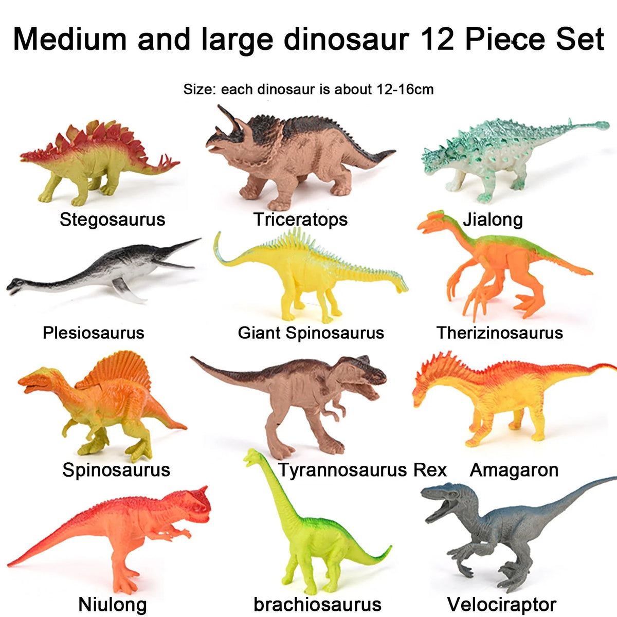 12Pcs Large Dinosaur Action Figures Toys T8983