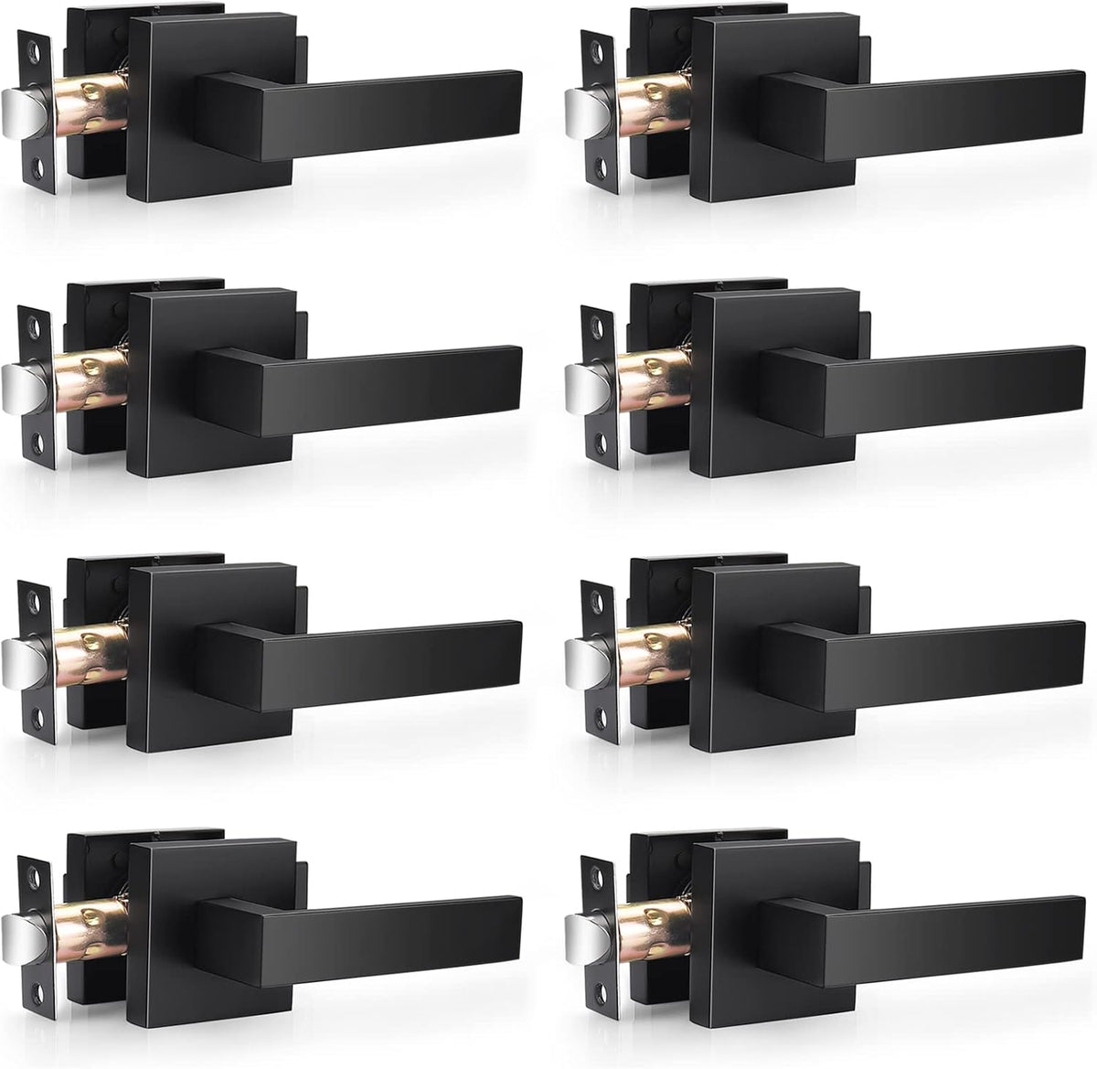 Matte Black Square Heavy Duty Passage Door Levers K514981