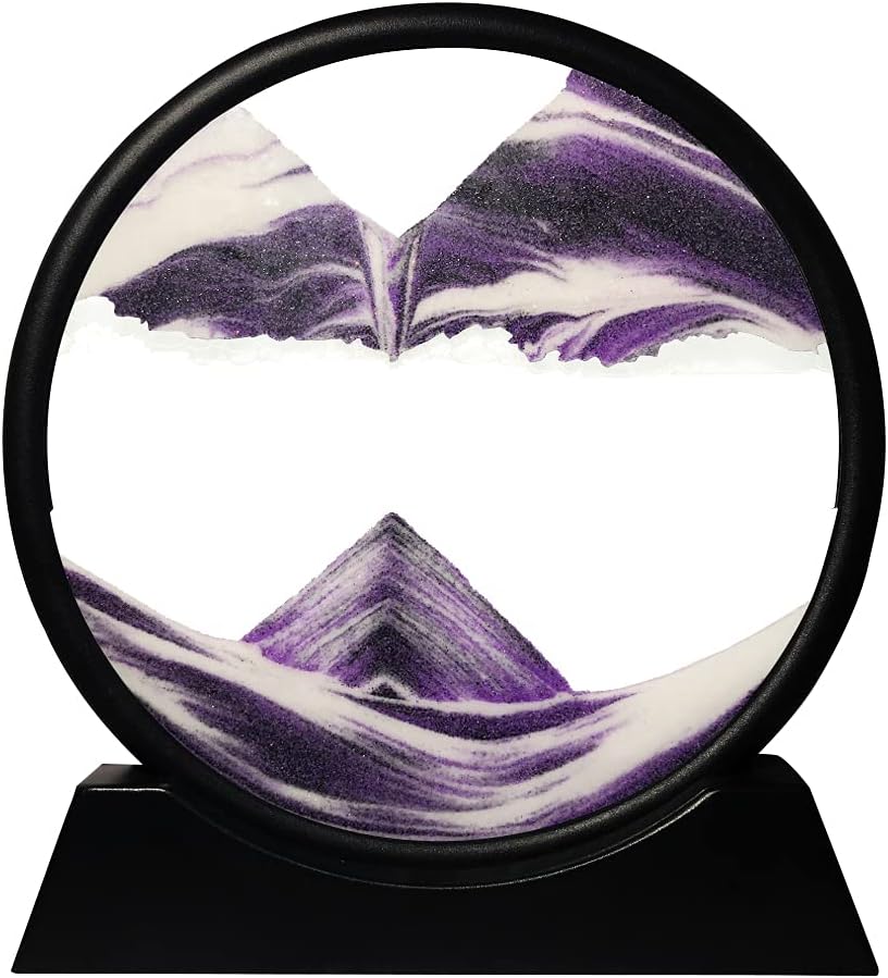 Green 7inch Round Glass 3D Deep Sea Sand Art Desktop Art, Pack of 2 C485768