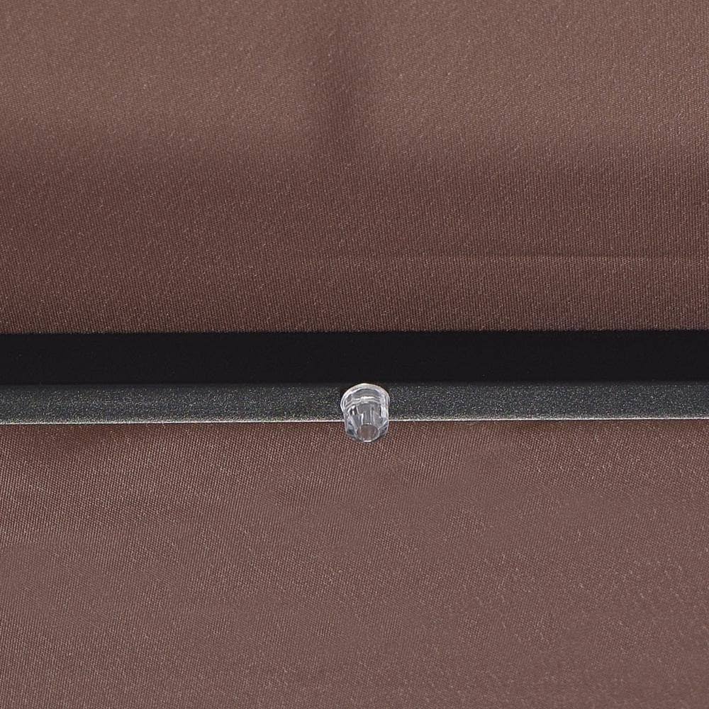 Tan Metal Patio Umbrella with Crank and LED Lights Y393215