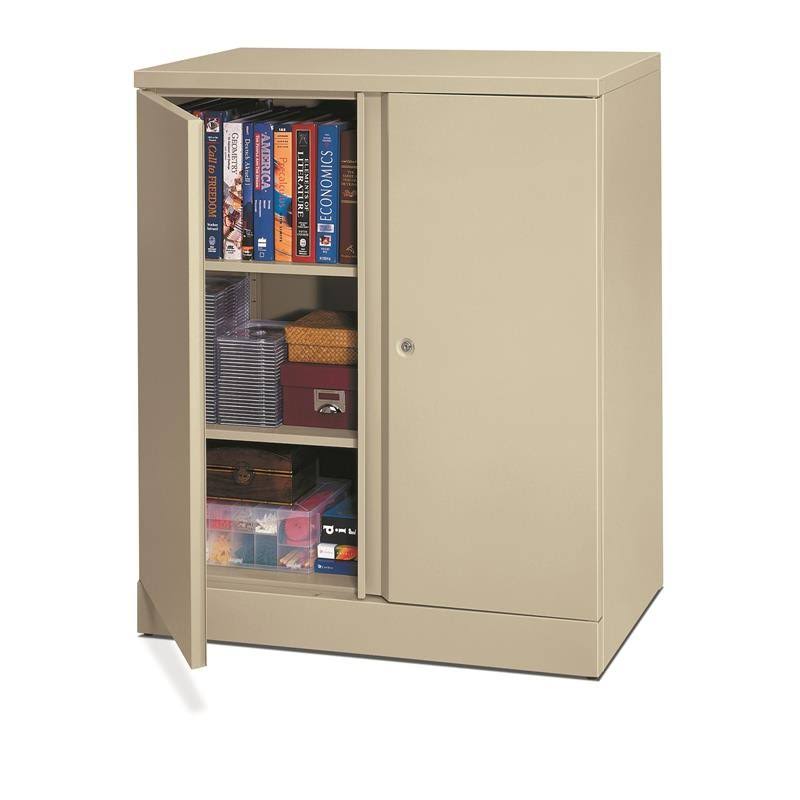 3 Shelf Metal Storage Cabinet in Putty D8941