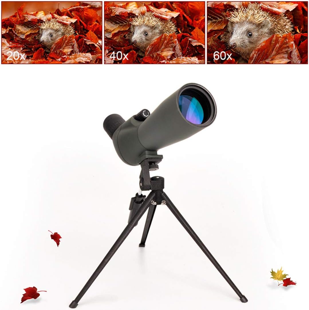 20-60x60 HD Spotting Scope BAK4 45 Degree Angled Eyepiece Telescope with Tripod, Carrying Bag H3298