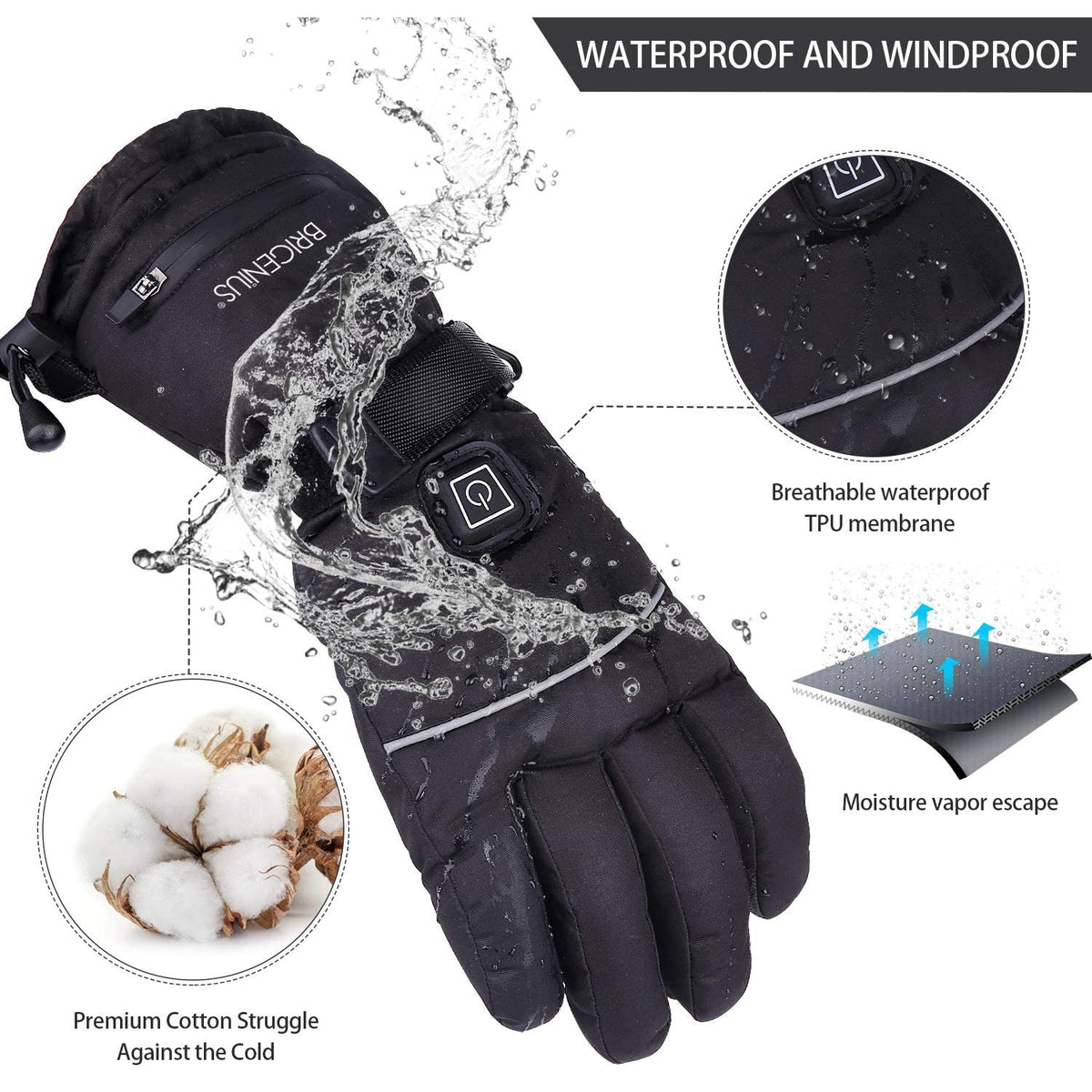 Rechargeable Battery Heated Winter Gloves G2947