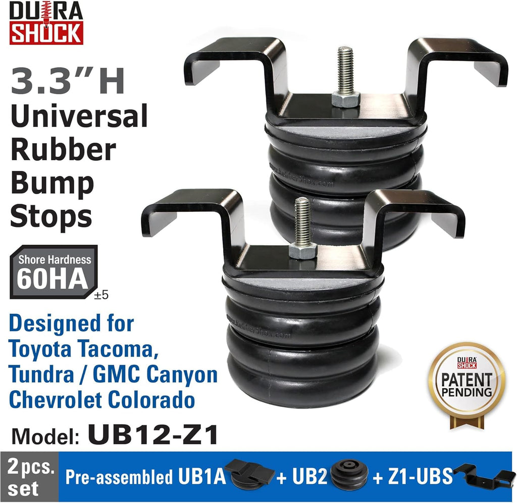Rubber Front Rear Bump Stop for Truck and RV Suspension, Pair 5000 lbs, Hardness 65HA S418849