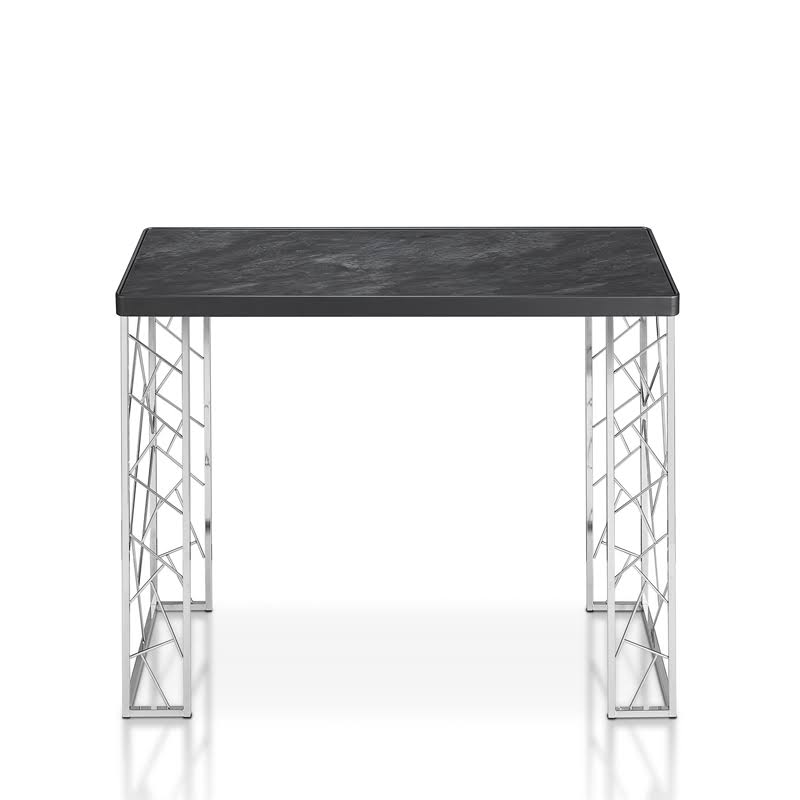 Metal Console Table in Black and Chrome M5789