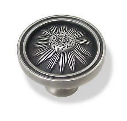 (5 Pack) Round Brushed Satin Pewter Knob 1-1/2" Y51734