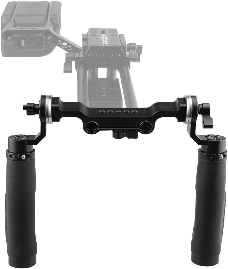 Leather Handle 15mm Rod Shoulder Mount Rig with Rosette Standard Accessory for DSLR (Black, M6 Thread, 31.8 mm) F814245