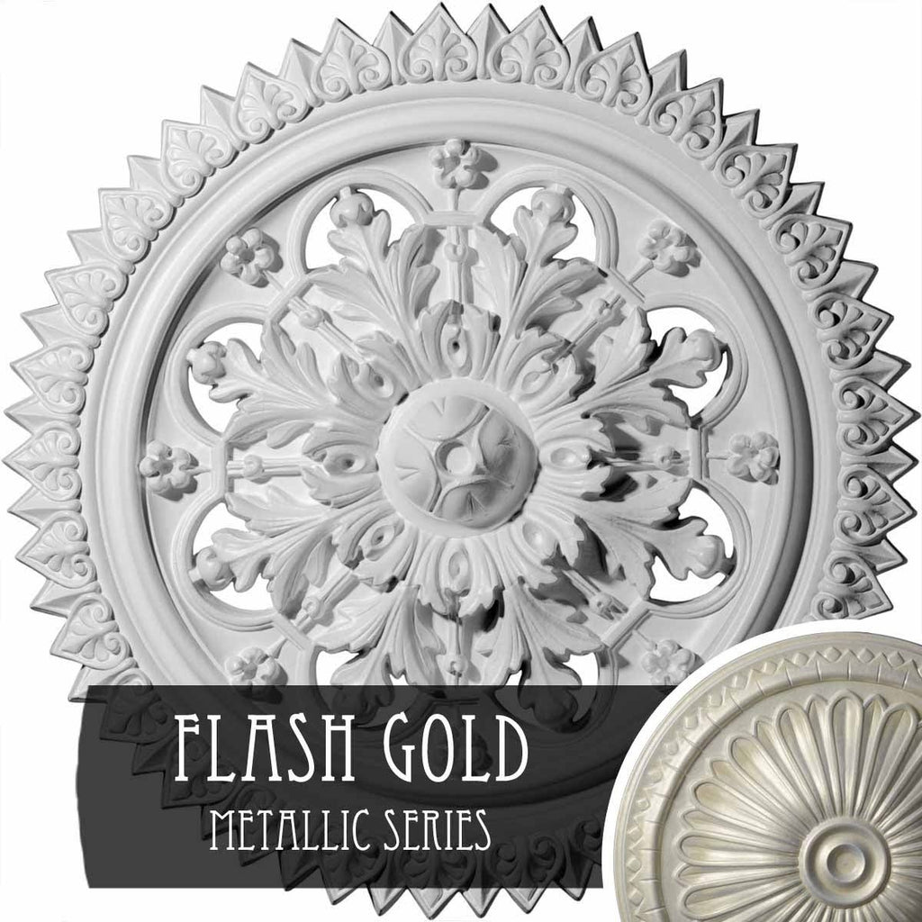 21 5/8x22OD x 2 1/2x22P Ceiling Medallion (Flash Gold) K6264