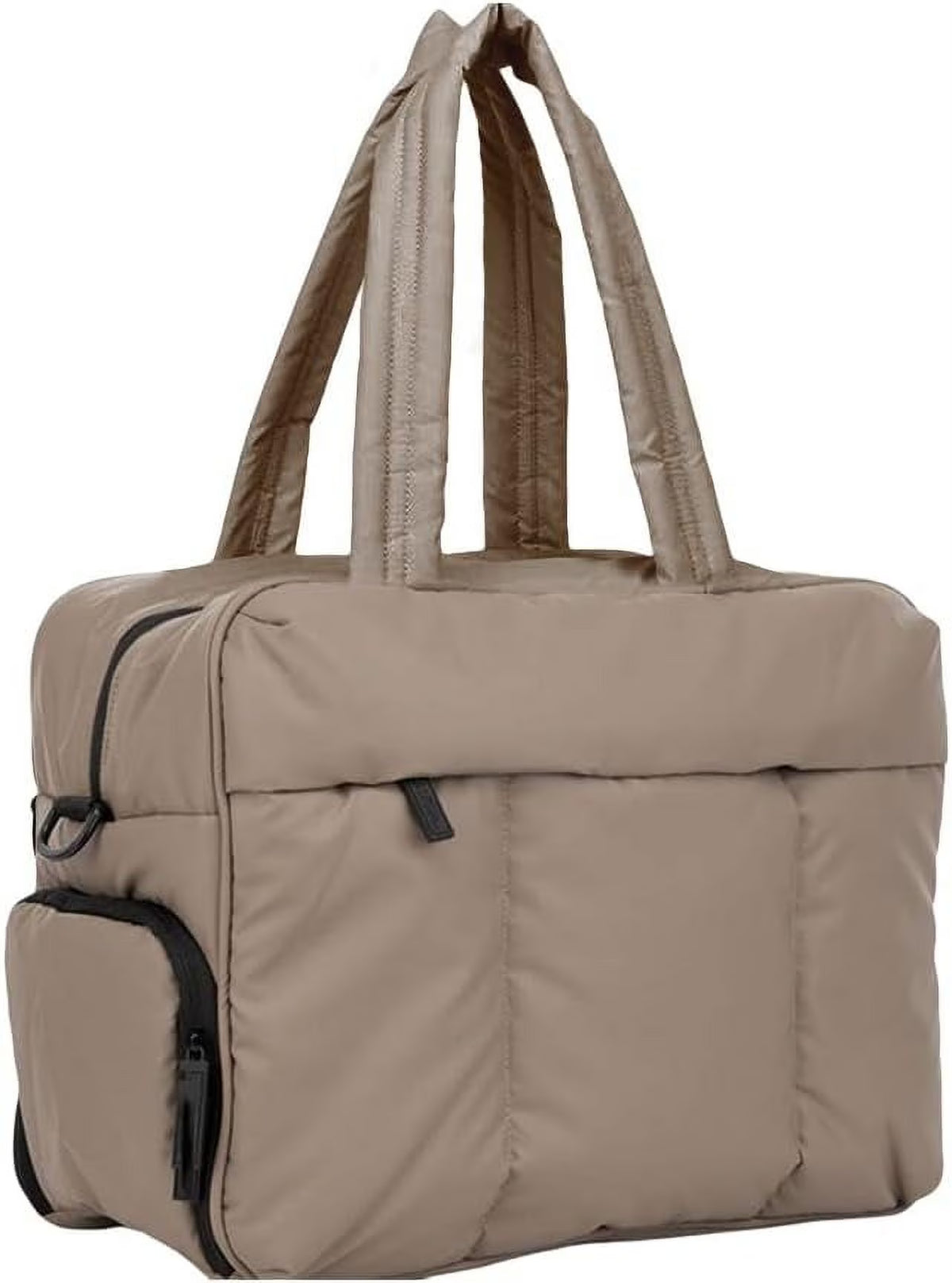 Quilted Nylon Weekender Duffel Bag with Shoe Compartment V14784