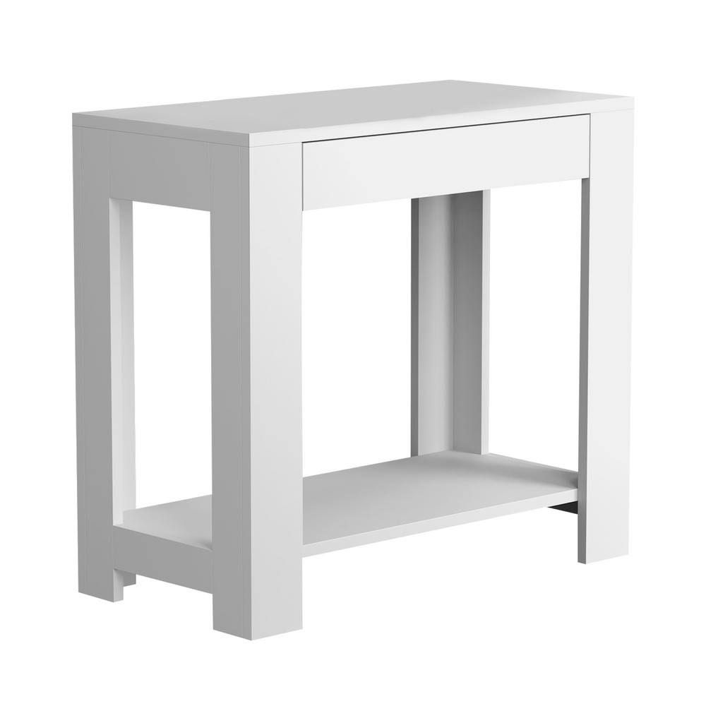 White Accent Table with Drawer Y11689