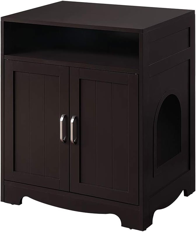 Cat Litter Box Furniture with 2 Entrances J366