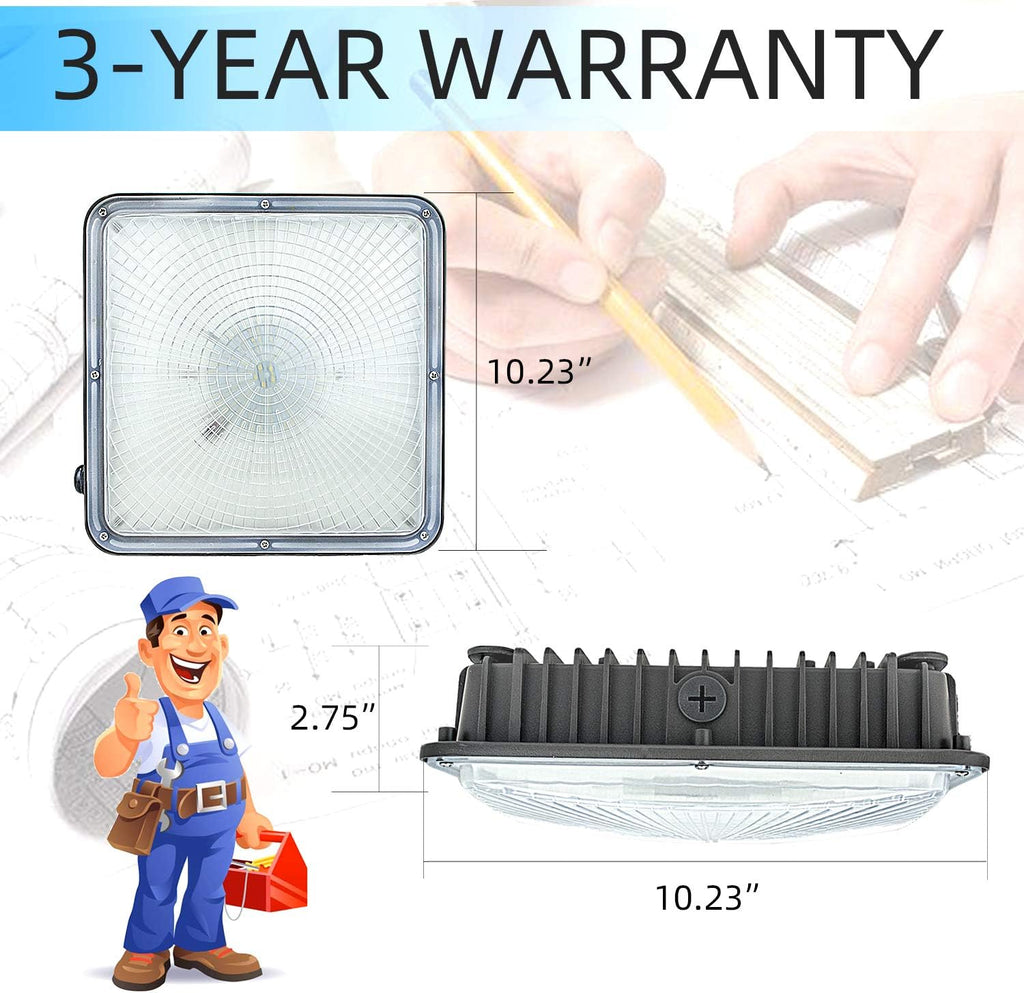 2 Pack 45W LED Canopy Lights, 9.5 x 9.5, 120V 277V G257