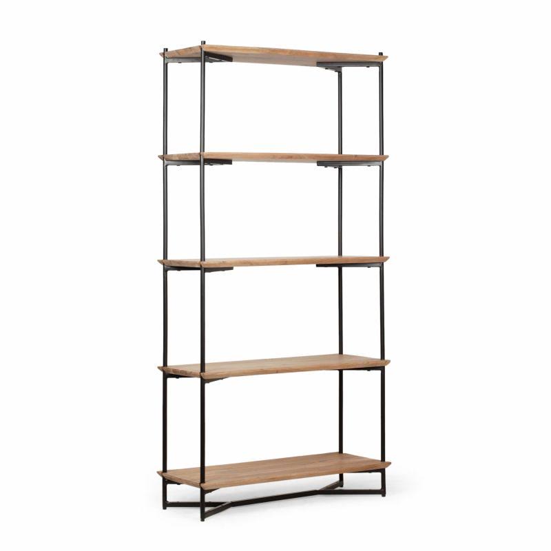 Black Acacia Wood Bookcase A590418